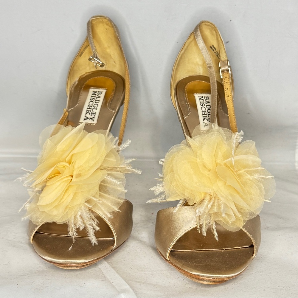 Badgley Mischka Yellow Floral Heels